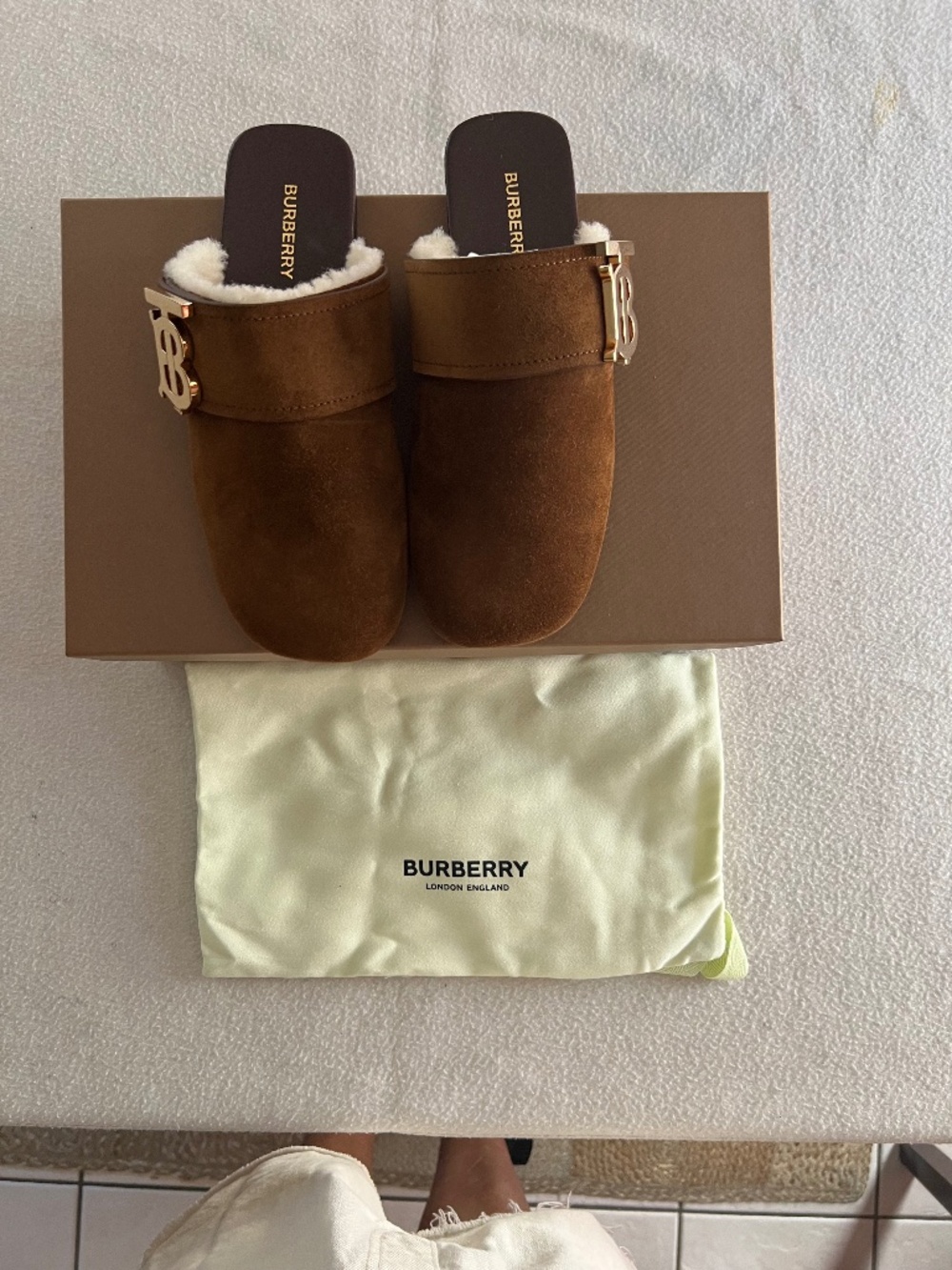 Burberry Suede Mules